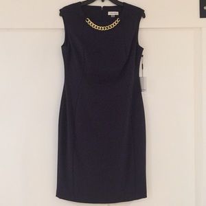 Calvin Klein navy blue shift dress
